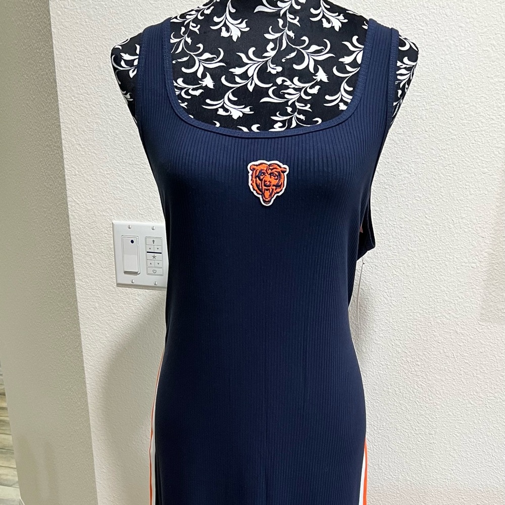 WEAR by Erin Andrews Women's Navy Maxi Dress with Orange/White Accents - NWT